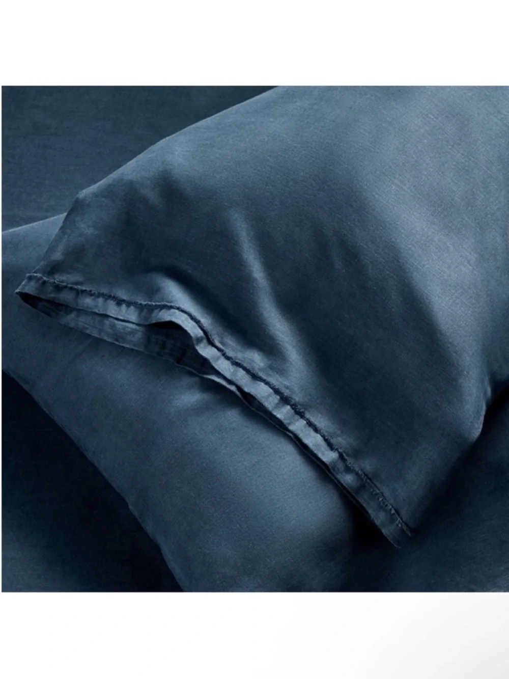 NWT California King 100% Linen Sheet Set Dark Mineral Blue - Casaluna